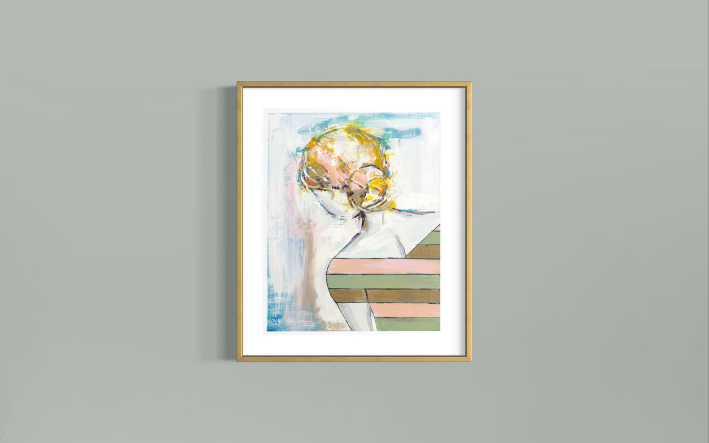 Girl in a Striped Dress (Open Edition Print)